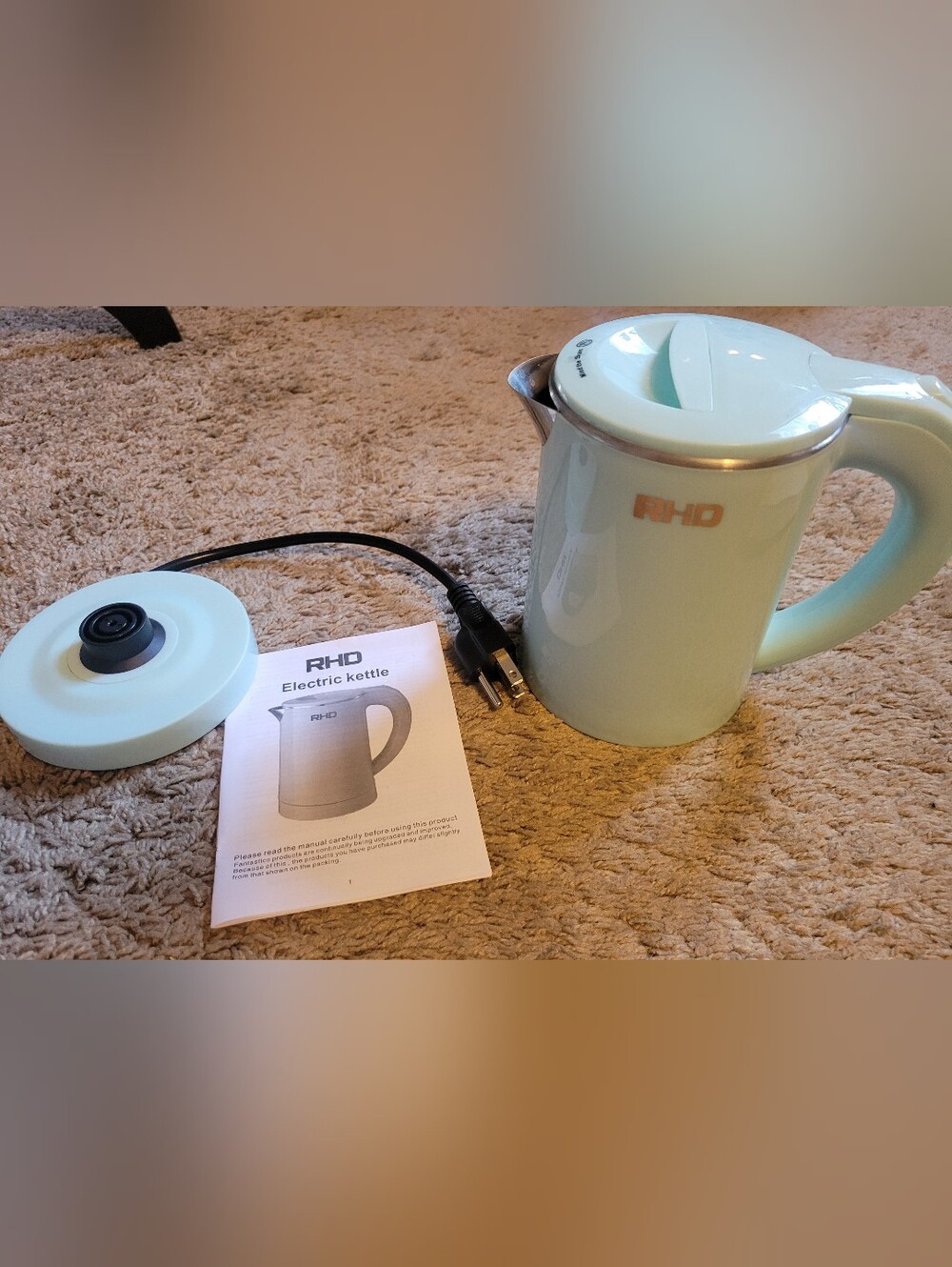 Electric Kettle in Mint Green - Compact Cordless Pouring Kettle